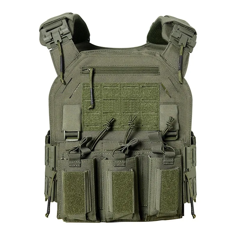 Chaleco táctico de entrenamiento de caza al aire libre con sistema molle cortado con láser de liberación rápida resistente al desgaste hecho de material de nailon