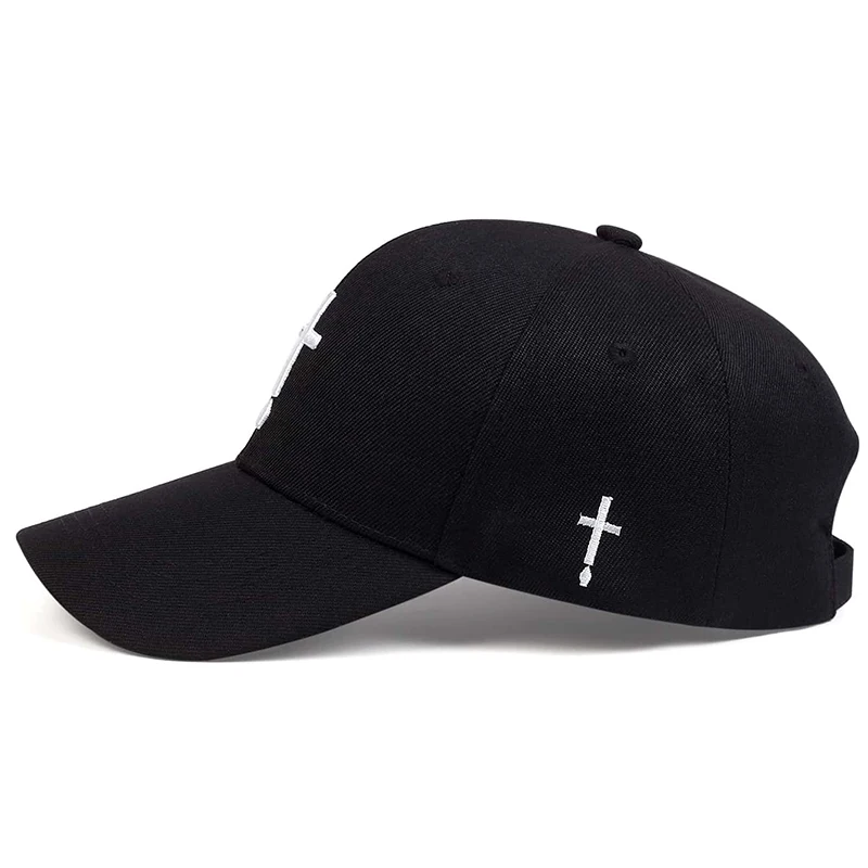 Unisex Einfache Baseballkappen mit Kreuz- und Wassertropfen-Stickerei für Frühling und Herbst, Verstellbare Freizeitmütze, Sonnenschutzhut – Detail 3