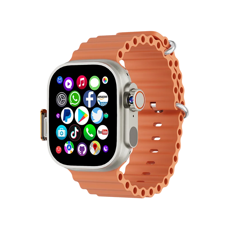 Neueste DW100 Pro Smartwatch 2,29" AMOLED HD, Drehkamera/Fingerabdruck-Entsperrung, GPS-Navigation, soziale Apps, BT/WiFi Android OS