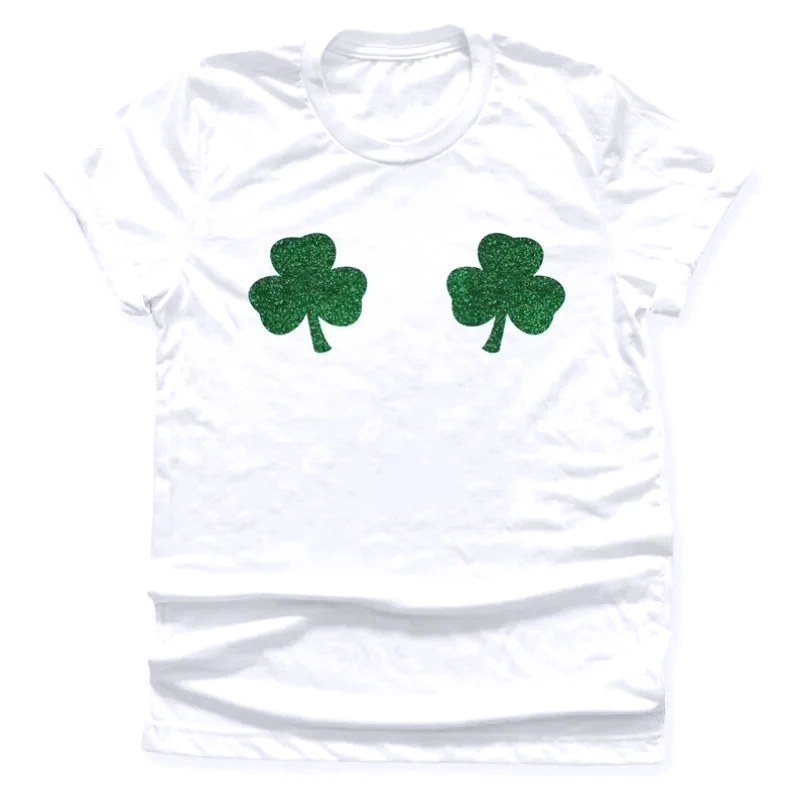 Green Tee Shamrock T-Shirt Funny St Patricks Day Tee Harajuku Vintage Clothes Vintage T Shirt Women Shirts for Women Tee Tops