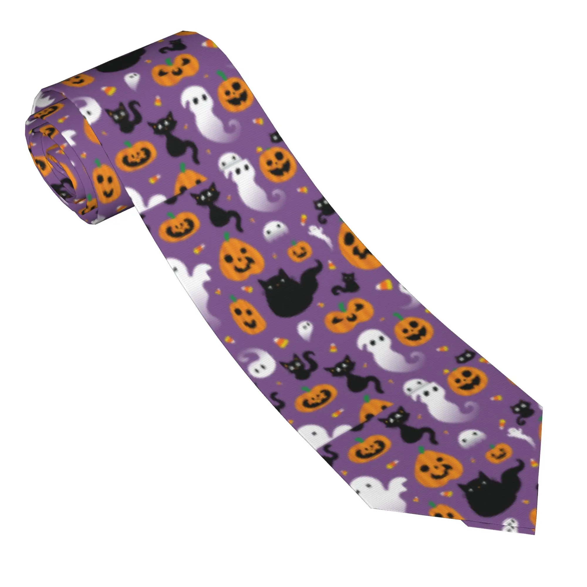 Halloween Cartoon Necktie Men Women  8 cm Pumpkin Ghost Cat Neck Ties for Men Fashion Narrow Accessories Gravatas Wedding Party