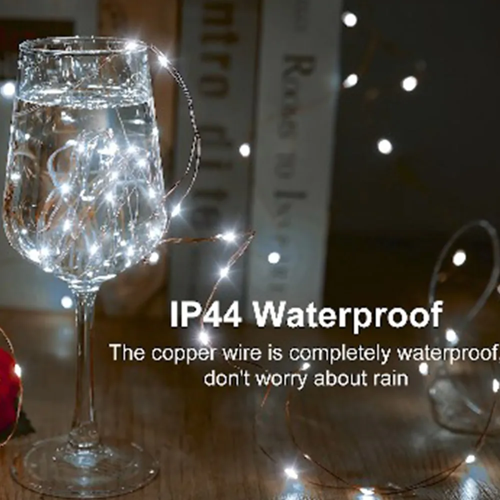 200 متر 2000 المصابيح الجنية سلسلة أضواء الفضة سلك في للشجرة في الهواء الطلق عيد الميلاد عطلة الزفاف حديقة غرفة الديكور