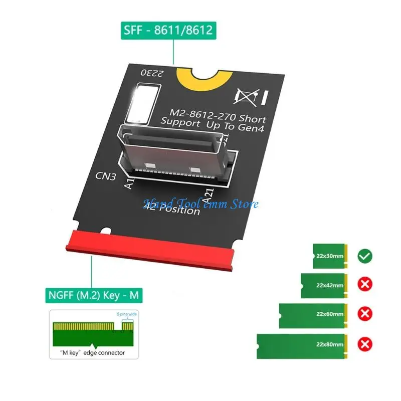

H37F Premium M.2 M Converter Adapter Card Compatibles Sff 8612 Devices