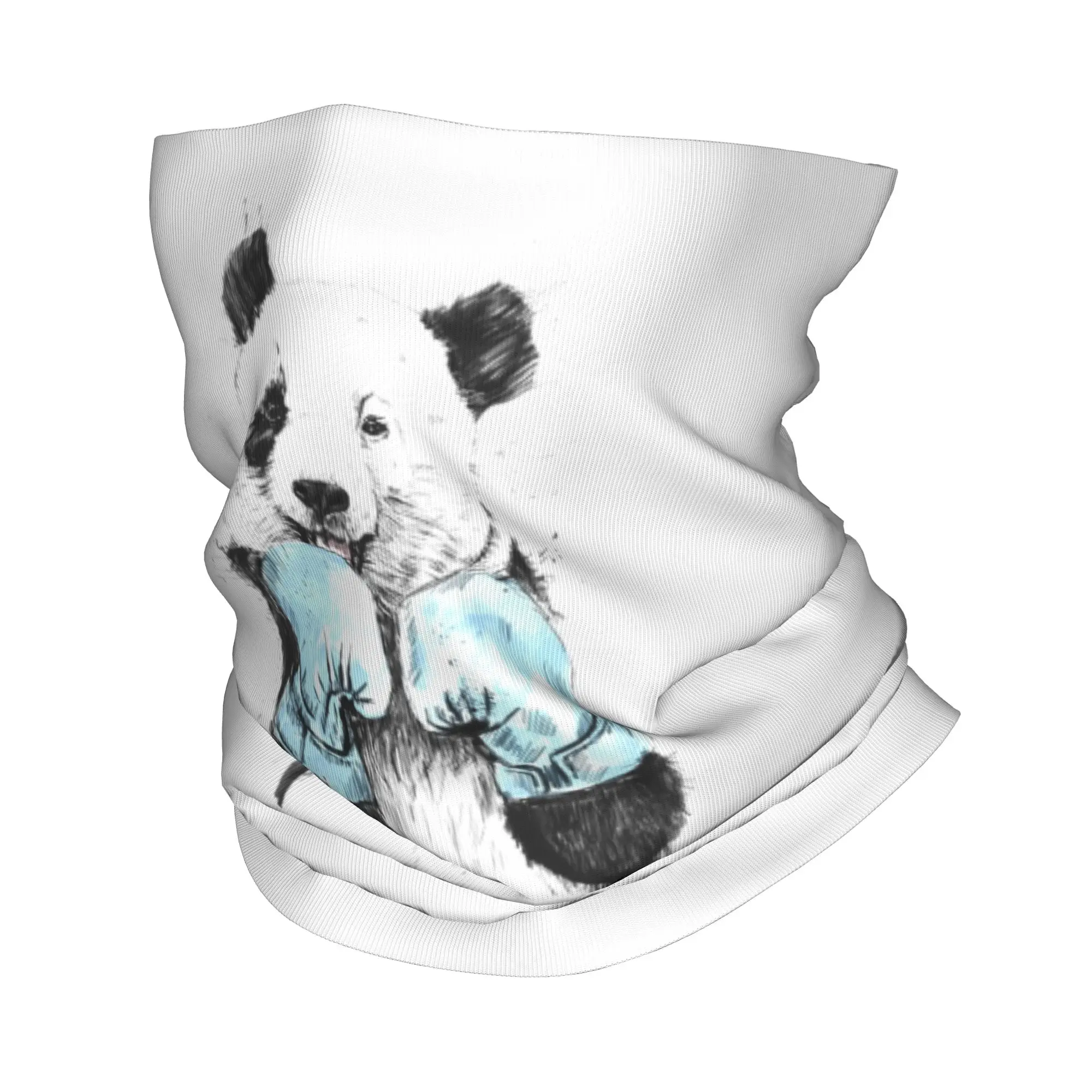 

Custom Cute Panda Boxer Bandana Neck Warmer Men Women Winter Hiking Ski Scarf Gaiter Animal Cartoon Face Cover