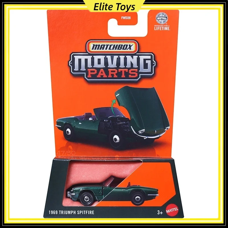 Match Box Moving Parts Series '69 Triumph Spitfire FWD28 Metal 1:64 Scale Diecast Mini Car Model Vehicle Collectible Toy Gift