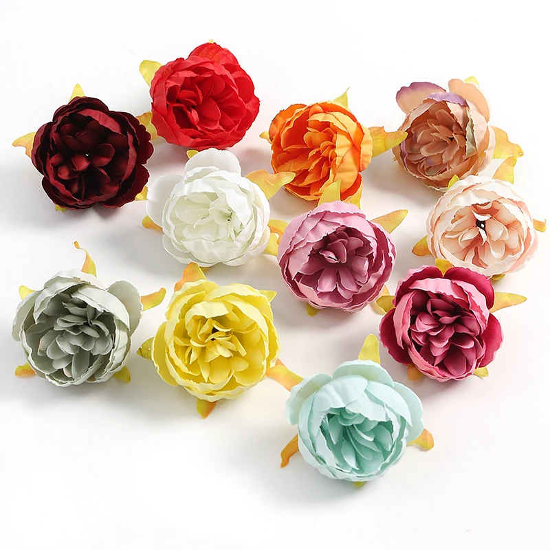 10/20Pcs Peony Artificial Flowers Fake Flowers for Home Decor Wedding Marriage Decoration Supplies DIY Bride Wreath Accessories