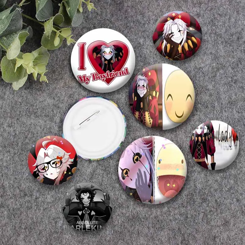 The Freakcircus Pierrot Cartoon Enamel Pins Anime Game Character Brooches for Backpack Accessories Snap-in Badges Jewelry Gifts