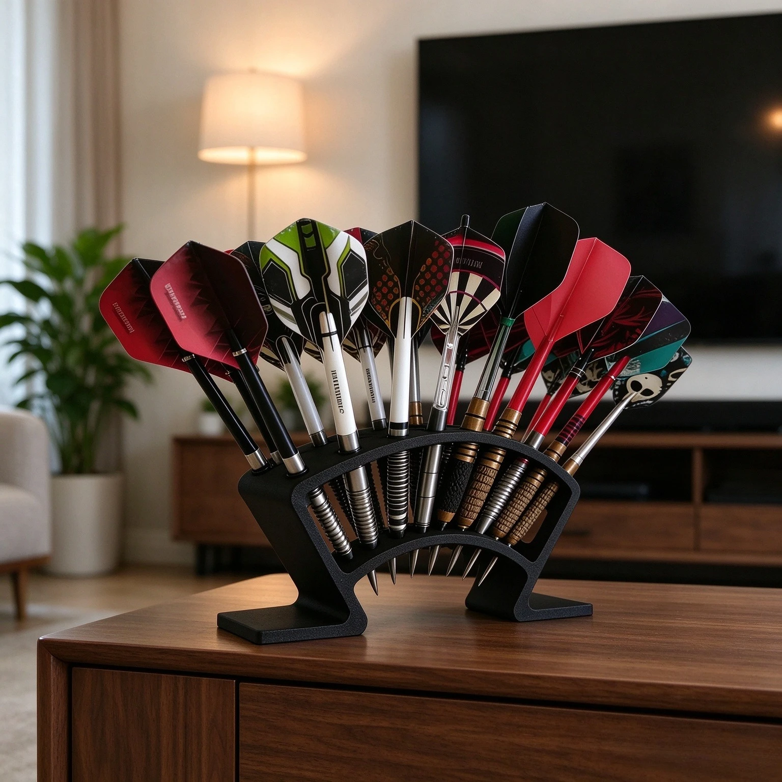 27-Slot Dart Board Holder - Space-Saving Frame for Game Room,or Tournament - Darts Accessory for Players & Collectors,Dart Board