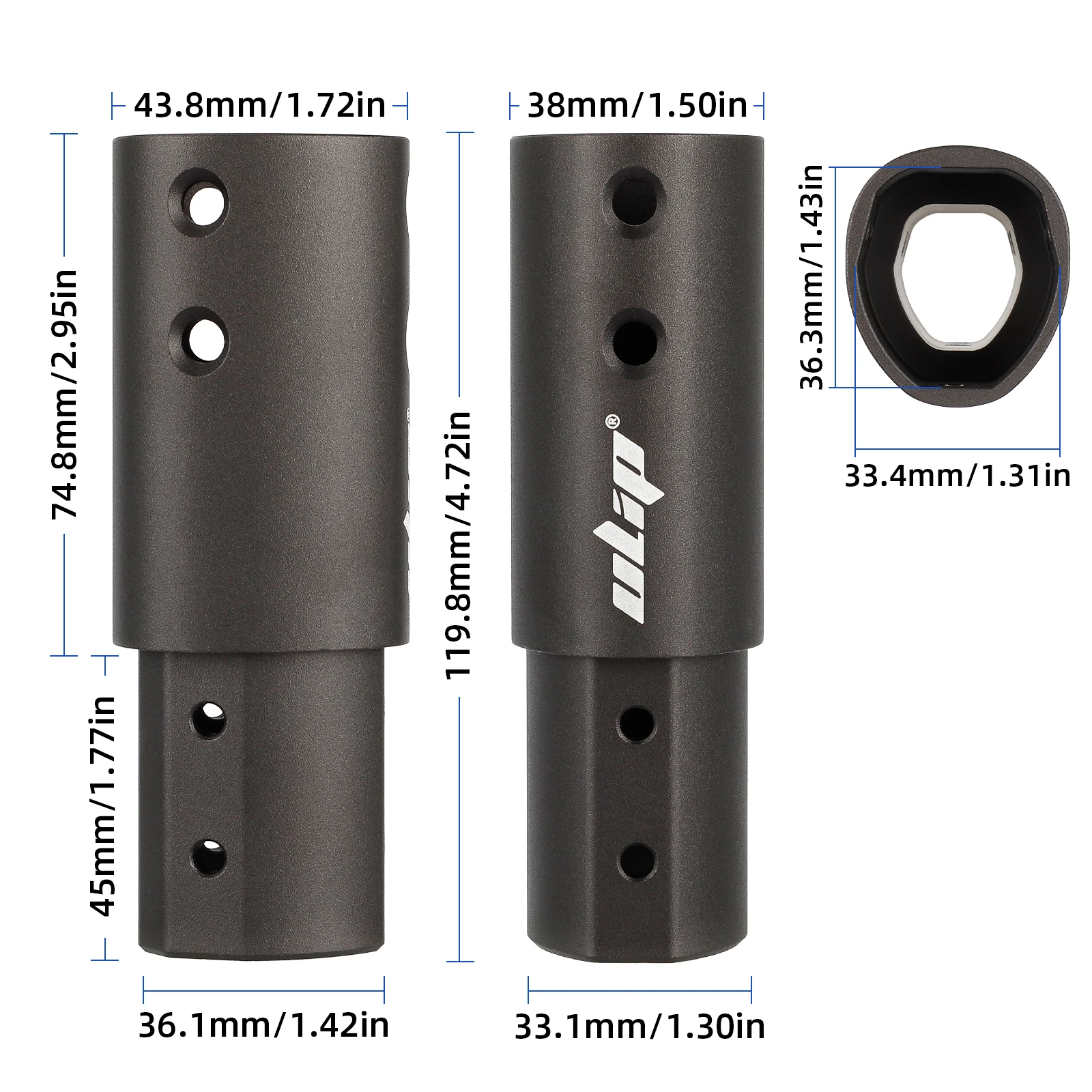 Ulip Front Pole Extension Tube for Segway Ninebot Max G30, G30D, G30LP, G30E, Electric Scooter Accessories, Adjustable Height