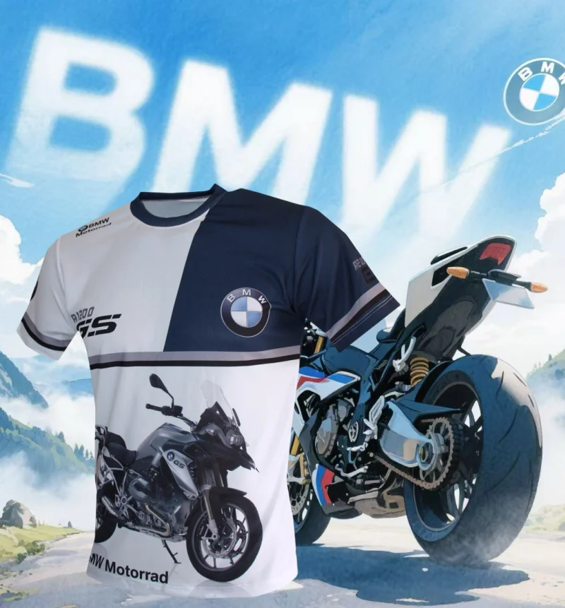 

2025 Summer BMW R1200GS Motorcycle Men's Quick-Drying T-Shirt Cycling Suit Racing Suit Short Sleeve Casual Breathable Fashion