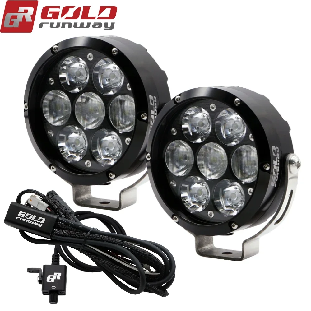 Gold runway 2pcs GR-70X 7500LM USA XML2-U3 LED 12V Universal motorcycle lights - Image 2