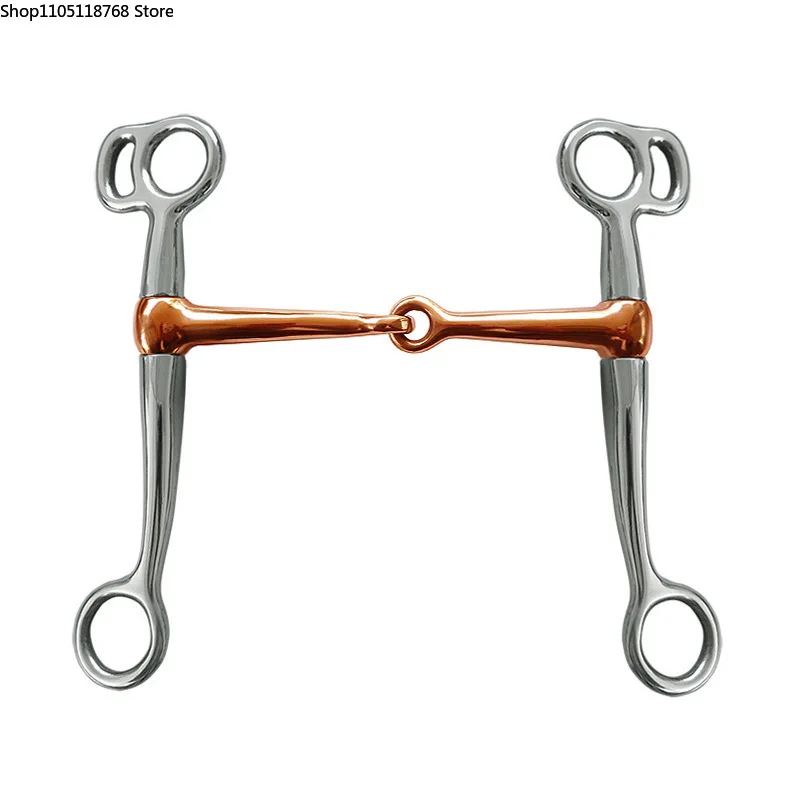 Horse Mouth Snaffle Stainless Steel Jointed Mouth Corrosion Resistant, Durable with Turn Cheek Horse Bridle for Training