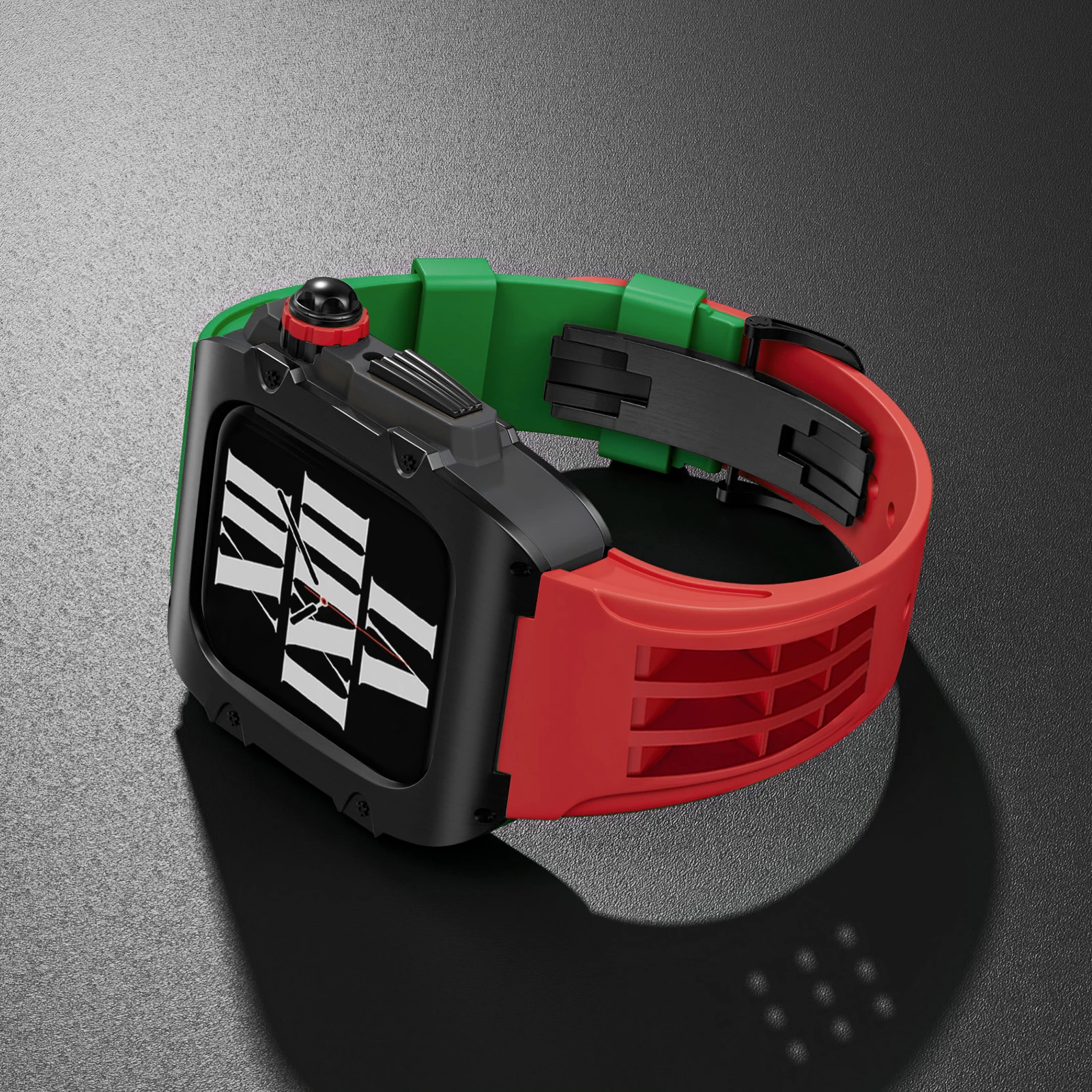 Modification Kit For Apple Watch 9 8 7 44mm 45mm Metal Strap with Case For iWatch Series custom design silicone Band Mod Kit