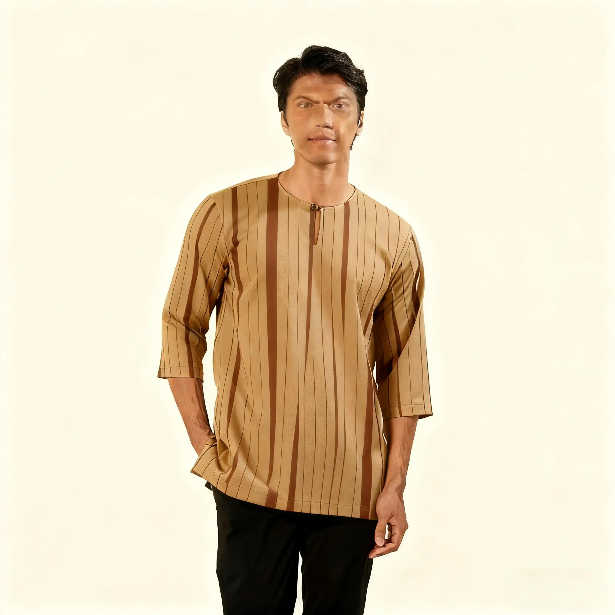 الرجال المسلمات قصيرة الأكمام الإسلامية العربية المرقعة مخطط التطريز عيد مسلم تي شيرت جوبا عبايات فضفاضة غير رسمية Ropa #4