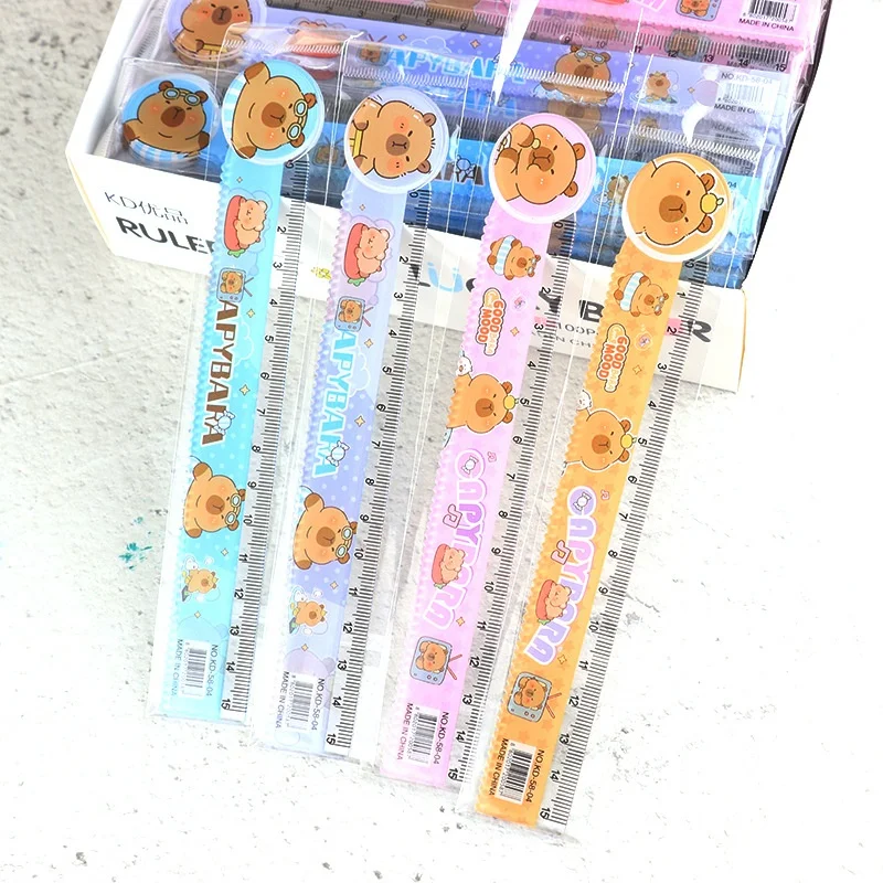 50pcs-lot-cartoon-capybara-ruler-cute-bookmark-measuring-drawing-tool-promotional-gift-school-supplies