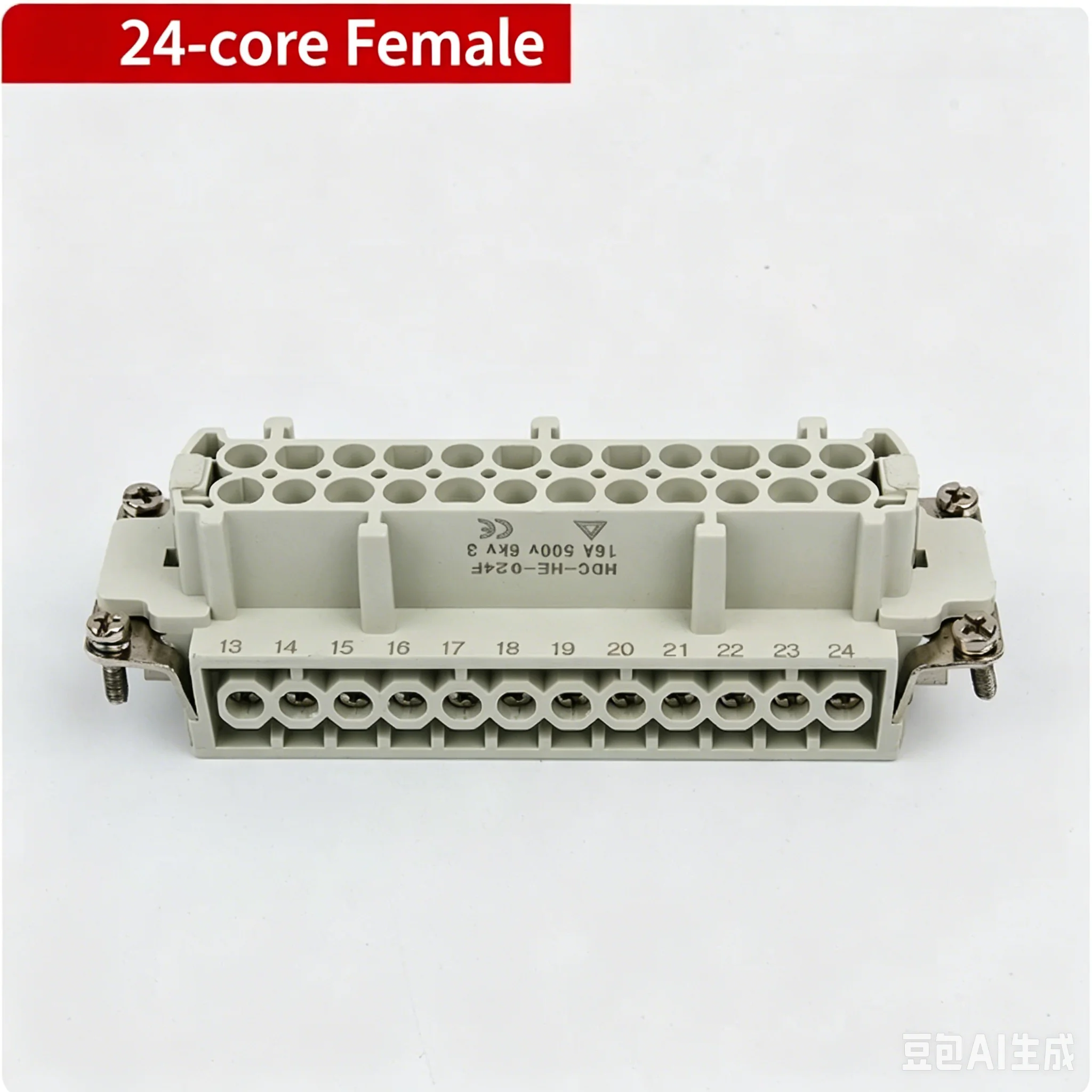 HDC-HE-024M HDC-HE-024M Heavy-duty Connector 24 Cores 16A Side Top High Base with Cover HE-024-5 Industrial Aviation Plug