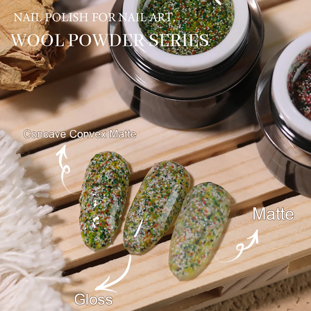 Vendeeni 12 Kolorów Lakier Żelowy do Paznokci z Efektem Wełny, Efekt Ziarnistości, UV LED, Soak Off, Lakier Żelowy, Wełniana Krata, Lakier do Paznokci Żelowych