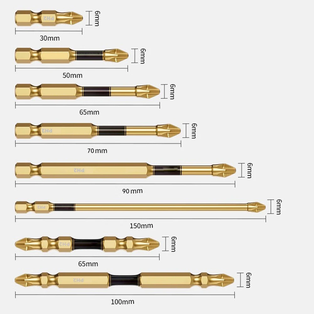 1 PCS 25-150mm Magnetic Screwdriver Head High Hardness Screwdriver Batch Head Electric Screwdriver Head Tool