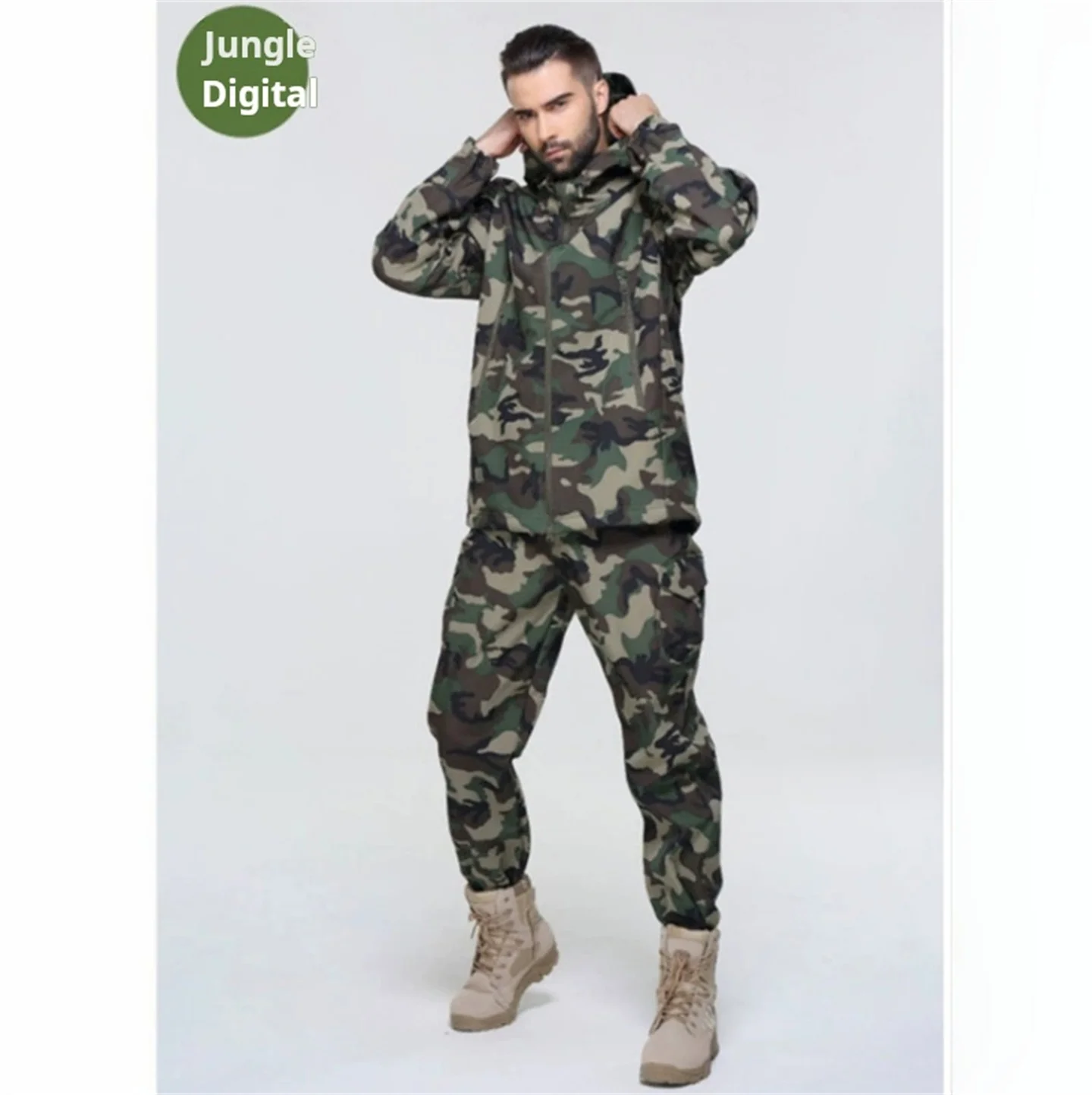Men Women's Camouflage Hunting Uniform TAD Soft Shell Jacket Pants Winter Outdoor Windproof Waterproof Thermal Tactical Suit - view 4