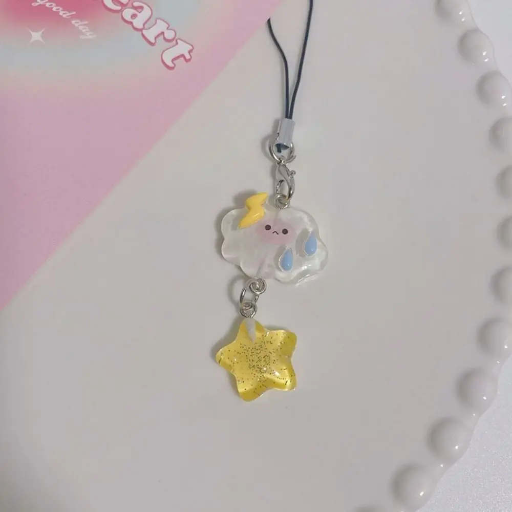 Star Starry Clouds Cell Phone Rope Sweet Girls Korean Style Resin Clouds Phone Chains Resin Candy Color