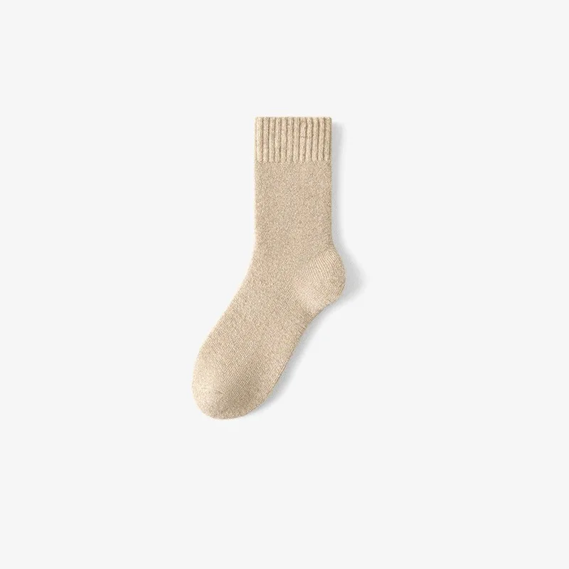 Chaussettes en laine pour hommes et femmes, chaussettes chaudes mi-mollet pour l'automne et l'hiver