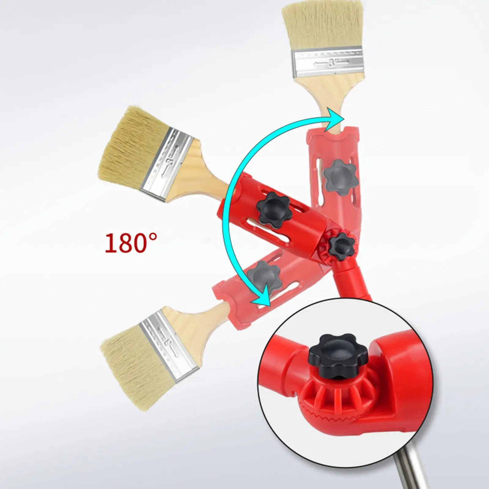 Paint Brush Extender Clamp with Extendable Handle for Walls High Ceilings Corner Painting Household