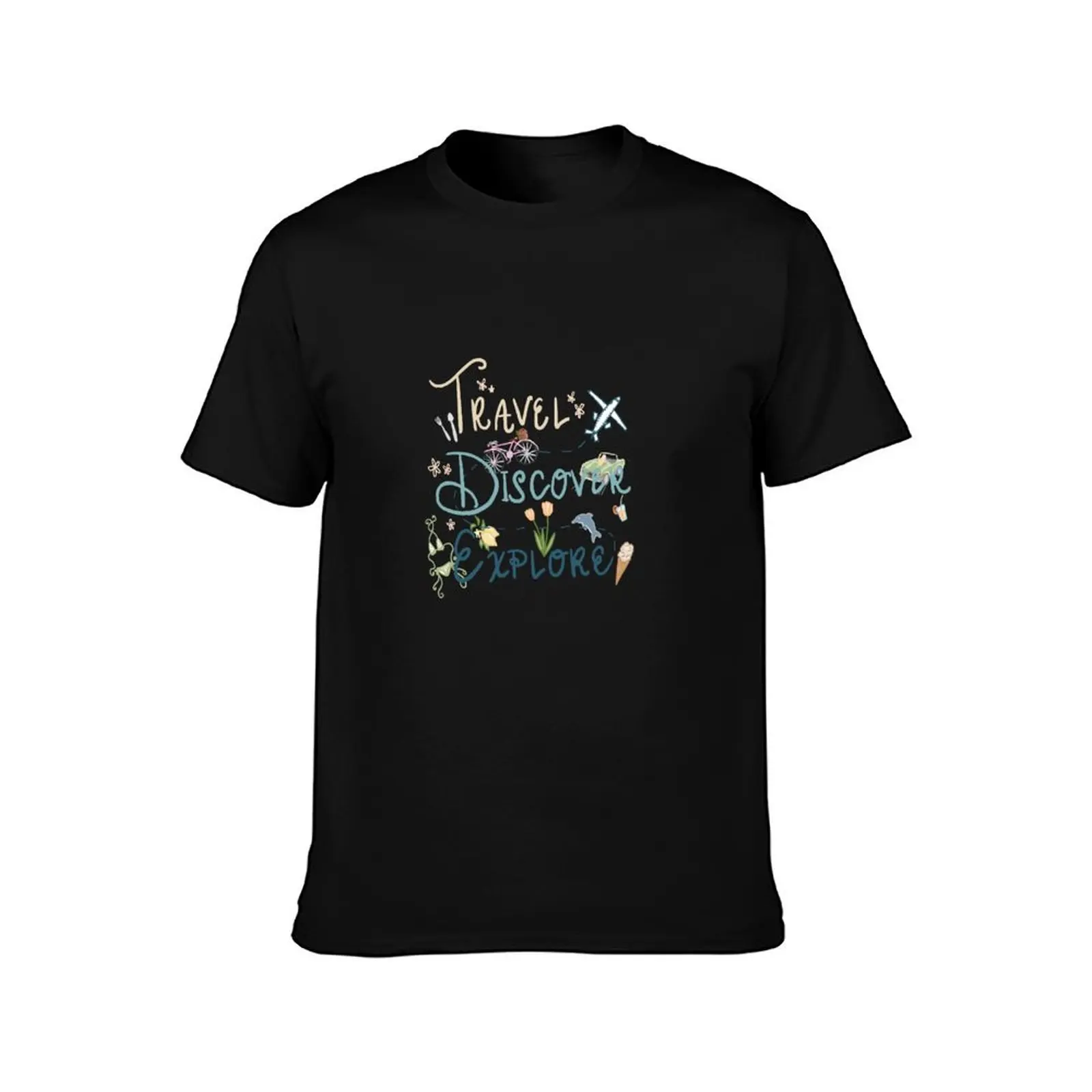 Travel Discover Explore (European Summer Version) T-Shirt Stretch Fabric Comfort T-Shirt