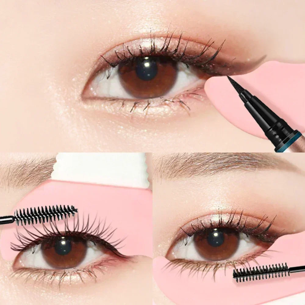 1 Stuks Multi-Functionele Oog Make-Up Hulpmiddel Sjabloon Siliconen Wimper Baffle Eyeliner Make-Up Helper Herbruikbare Siliconen Eyeliner Tool