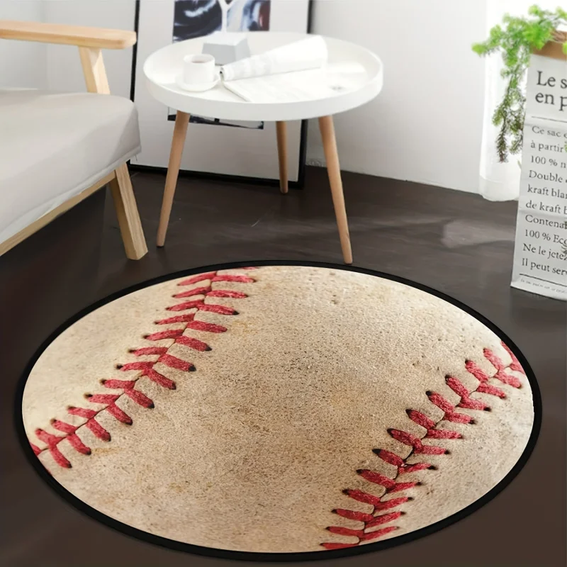 VIKAMA Baseball-Themed Rug: Non-Slip, Noise-Reducing Living Room Sofa Mat and Bedroom Bedside Rug for Home Decor
