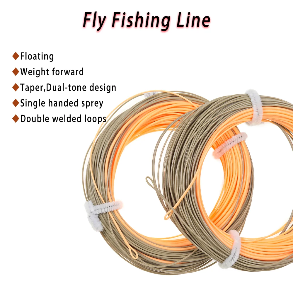 Vampfly Floating Weight Forward Single Handed Spey Fly Line Shooting Head Fly Fishing Line Dual-Tone Welded Loops Connector