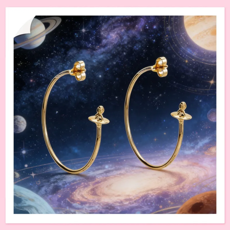 

Серебряные серьги-кольца 3D в форме Сатурна, минималистичные модные украшения для женщин, подарок на каждый день или для вечеринки