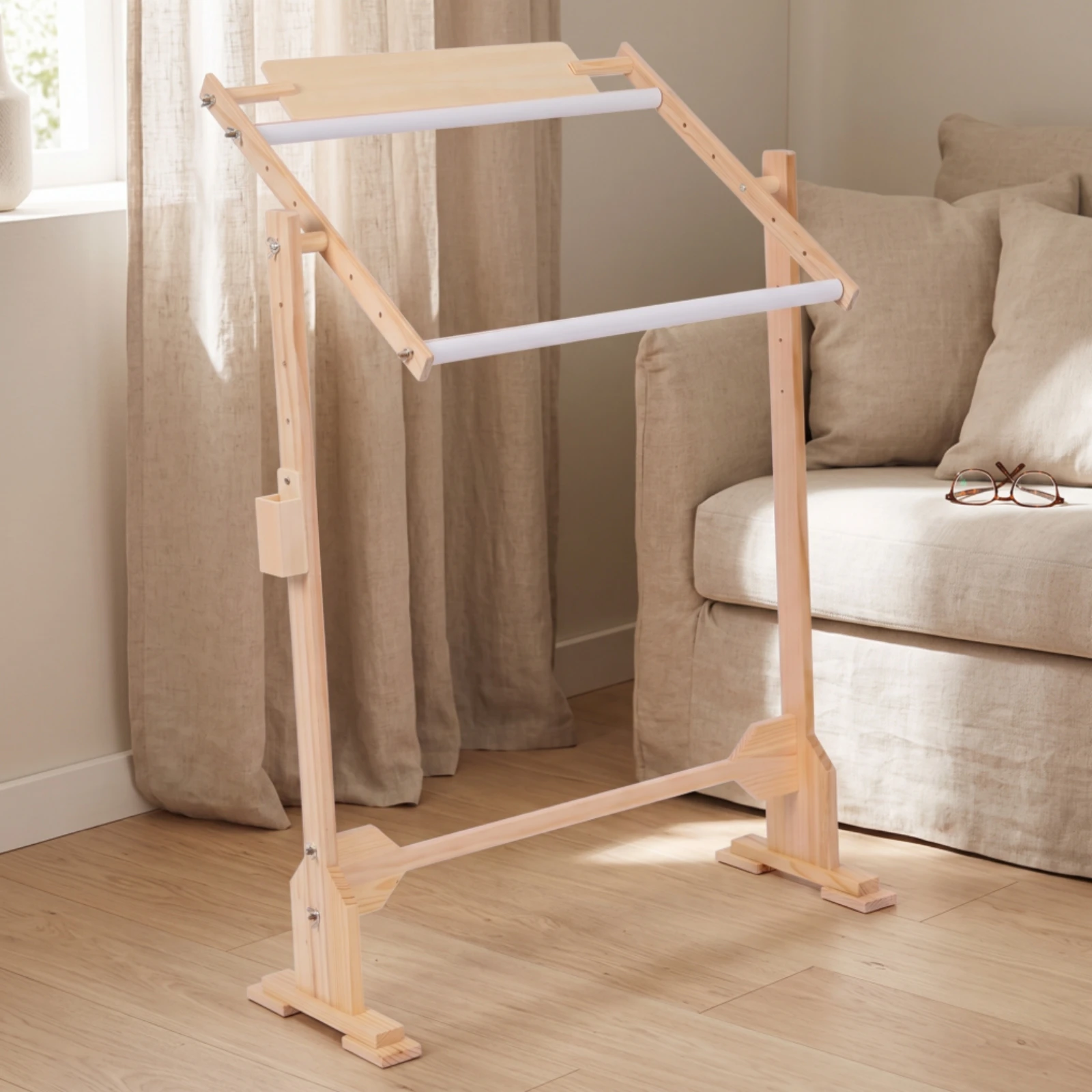 Cross-Stitch Frame Stand Handsunrestricted Needlework Stand with Floor Base Embroidery Frame Holder Stable for Embroiderers