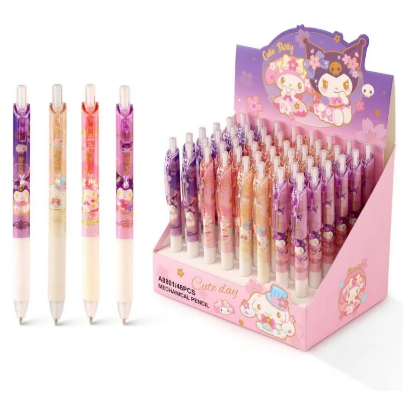 

60 шт./лот Sanrio Melody Kuromi Cinnamoroll механический карандаш милый 0,5 мм автоматическая ручка для рисования и письма школьные и офисные принадлежности