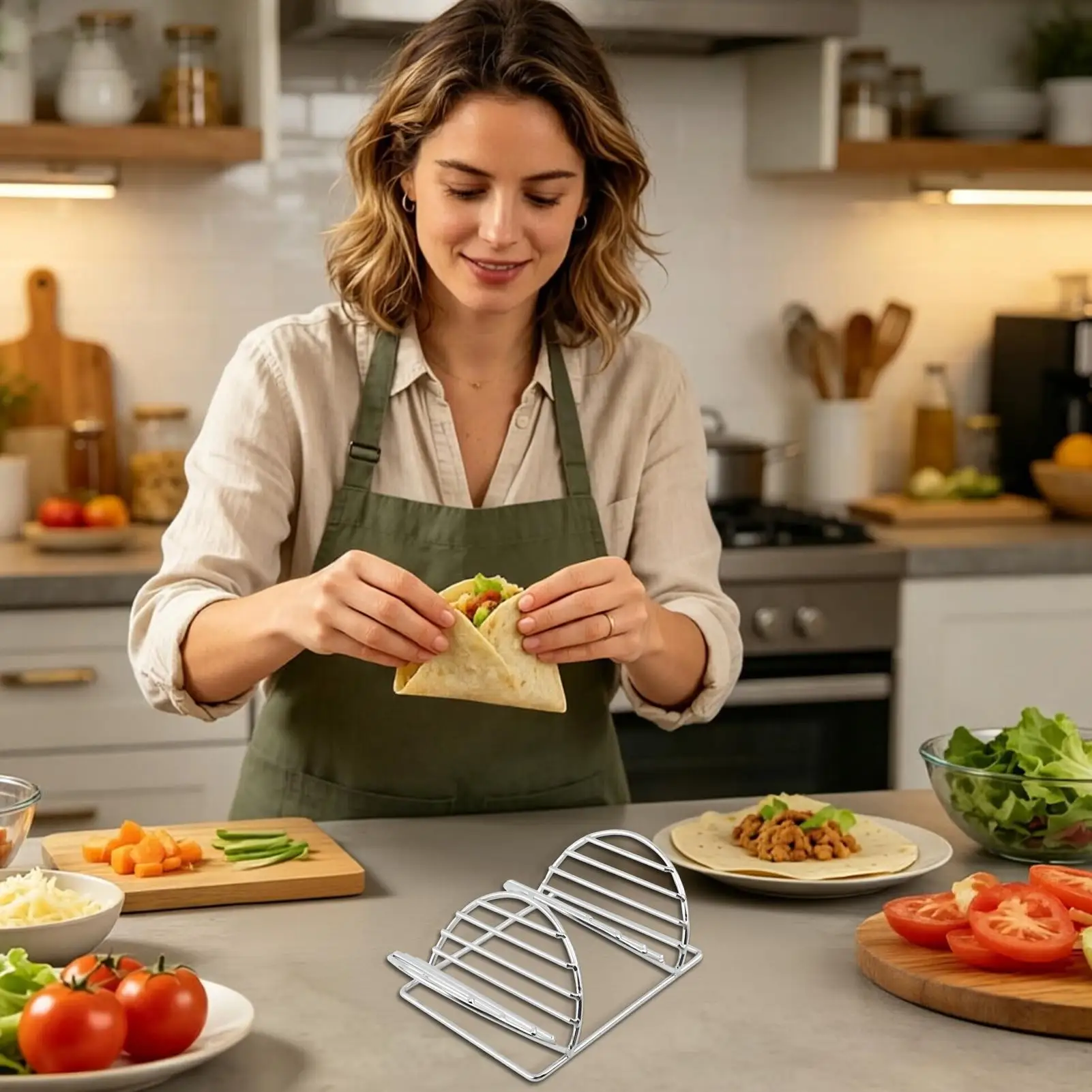 Taco Holder For Party Stainless Steel Kitchen Supplies Metal Tortilla Rack For Entertainers Home Cooks Parents Parties