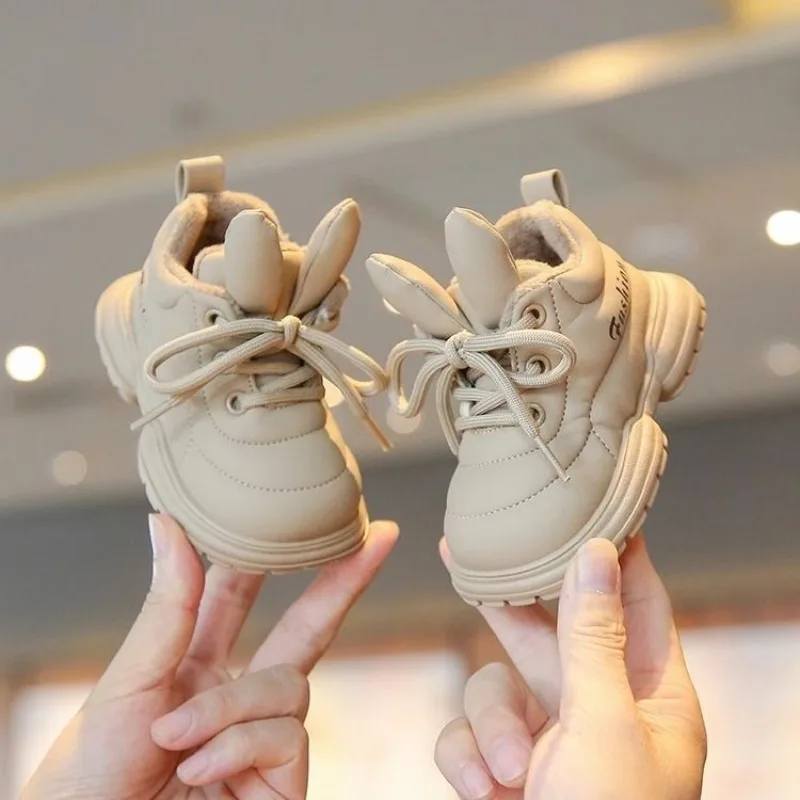

Baby Toddler First Walking Shoes New Chinese Style High Top Sneaker Short Boots Infant Cotton Fleece Lined Winter Footwear