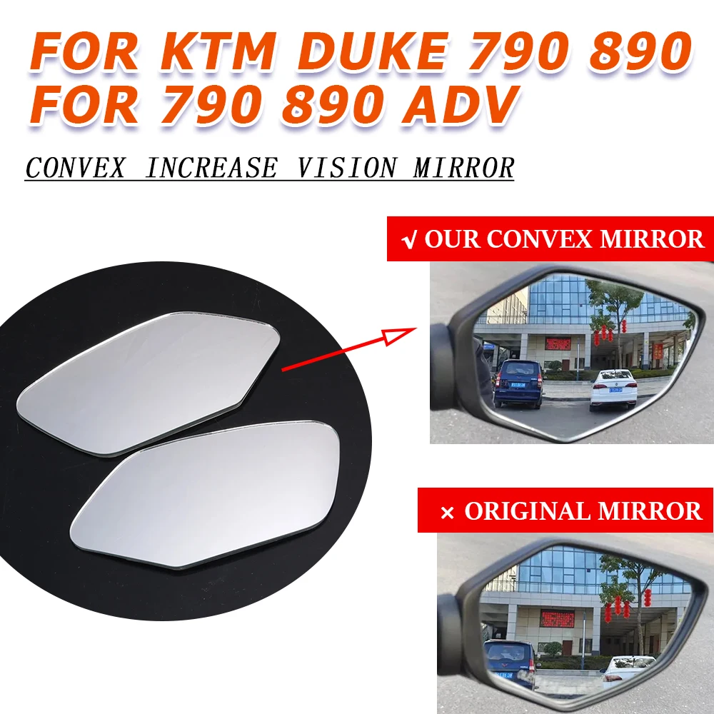 

Motorcycle Convex Mirror Increase Vision Rearview Mirrors Side Mirror View Lens For KTM 790 ADV S 890 Adventure DUKE 790 890 GP