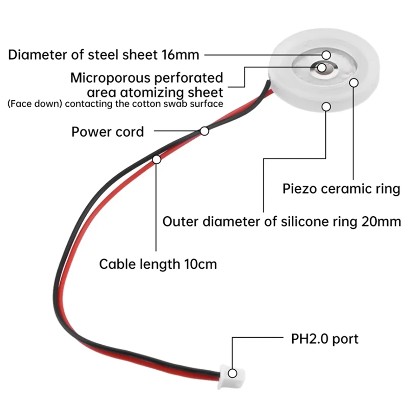 8X DC5V เดี่ยว Non-Switched Atomization ความชื้นโมดูล DIY Ultrasonic Atomizer TYPE-C Humidifier Circuit Board
