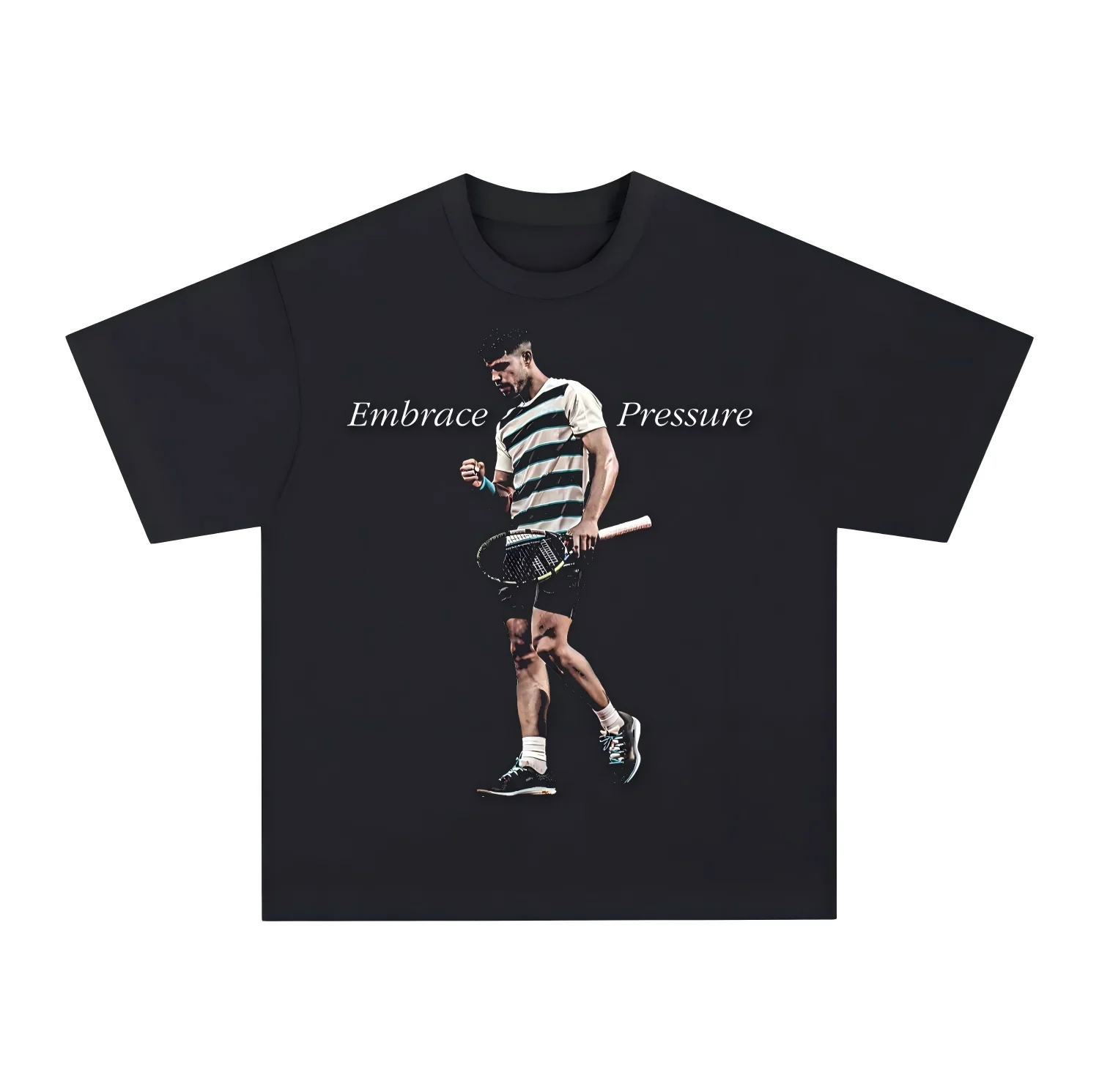 Carlos Alcaraz Tennis American Vintage Loose Cotton Print T-Shirt Loose Casual Trendy Crewneck Tee Men's Casual Sport Top