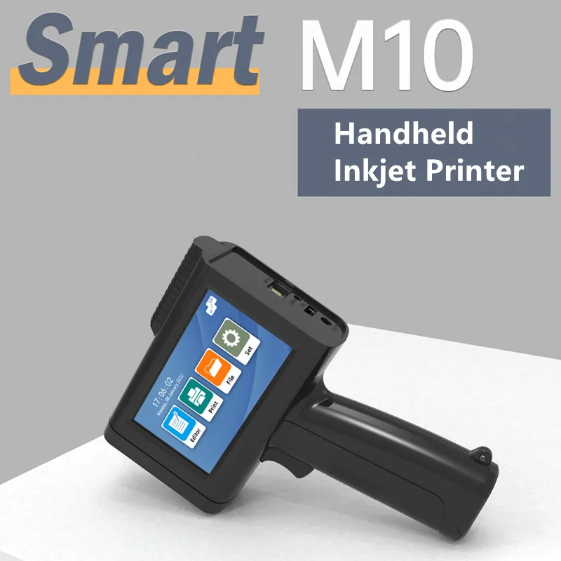 

Портативный струйный принтер M10 с 4,3-дюймовым сенсорным экраном HD, высота распыления 2-12,7 мм, для различных материалов.