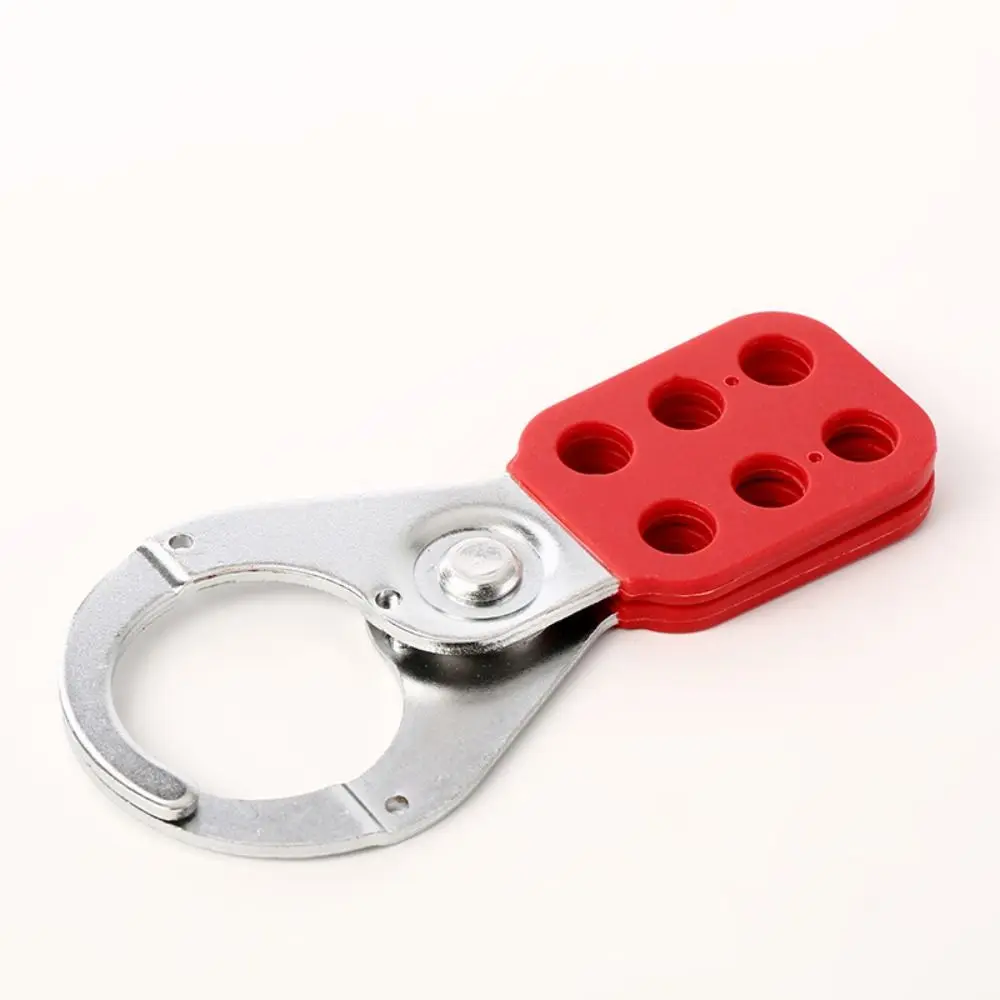 مشابك قفل أمان صناعية من الفولاذ بستة فتحات، مشابك بلاستيكية مطلية بقطر الجسم، مشبك أمان، قفل بمشبك فولاذي