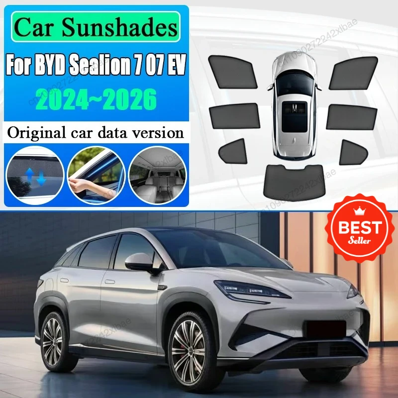 

Anti-UV Sun Shades Windshield Side Window Magnetic Sunshade Car Mesh Auto Tools For BYD Sealion 7 SeaLion 07 EV 2026 2025 2024