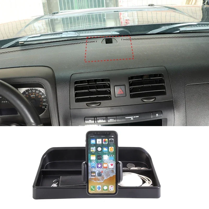 

For 05-09 Hummer H3 dashboard storage box tray car interior storage accessories with cell phone holder ABS and aluminum alloy