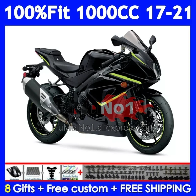 Glossy Black Injection For SUZUKI GSXR1000 GSXR 1000 L7 122No.0 K17 GSXR-1000 17 18 19 20 21 2017 2018 2019 2020 2021 Fairings