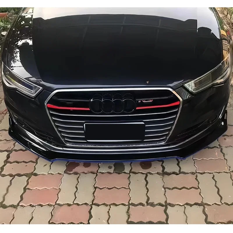 For Audi A6 C7 Facelift Standard Model 2014-2018  Car Front Bumper Lip Spoiler Splitter Front Bumper Lip Chin Canards Bodykit