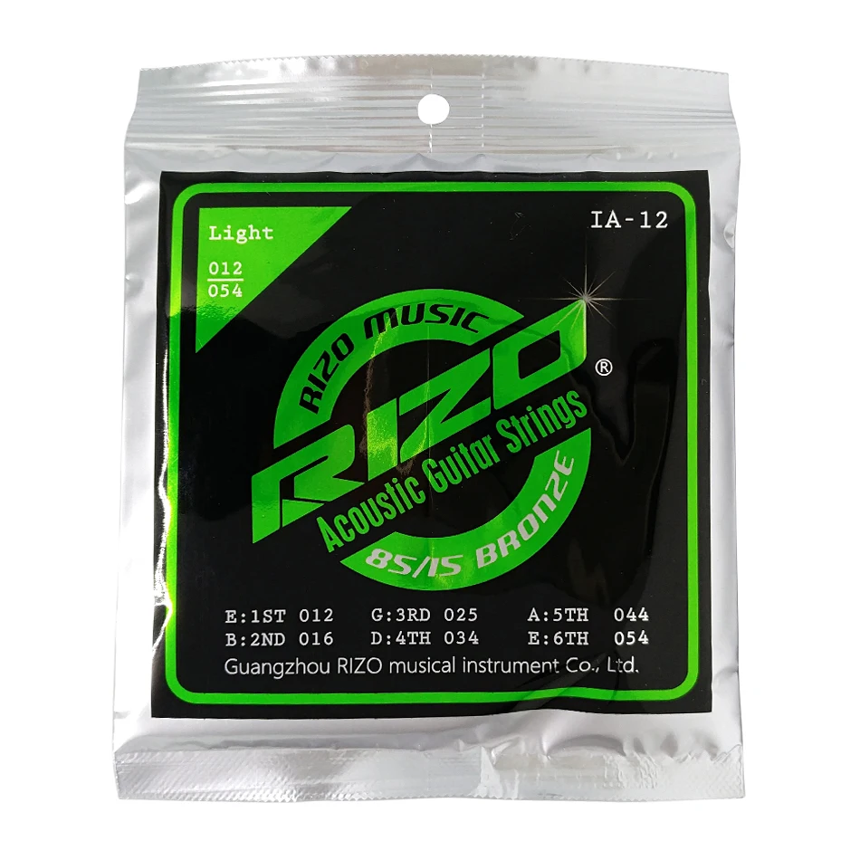 RIZO Professional Acoustic Guitar Strings A Set 1st-6th Guitarra Strings 85/15 Bronze Korea-Made Hexangular Steel Core