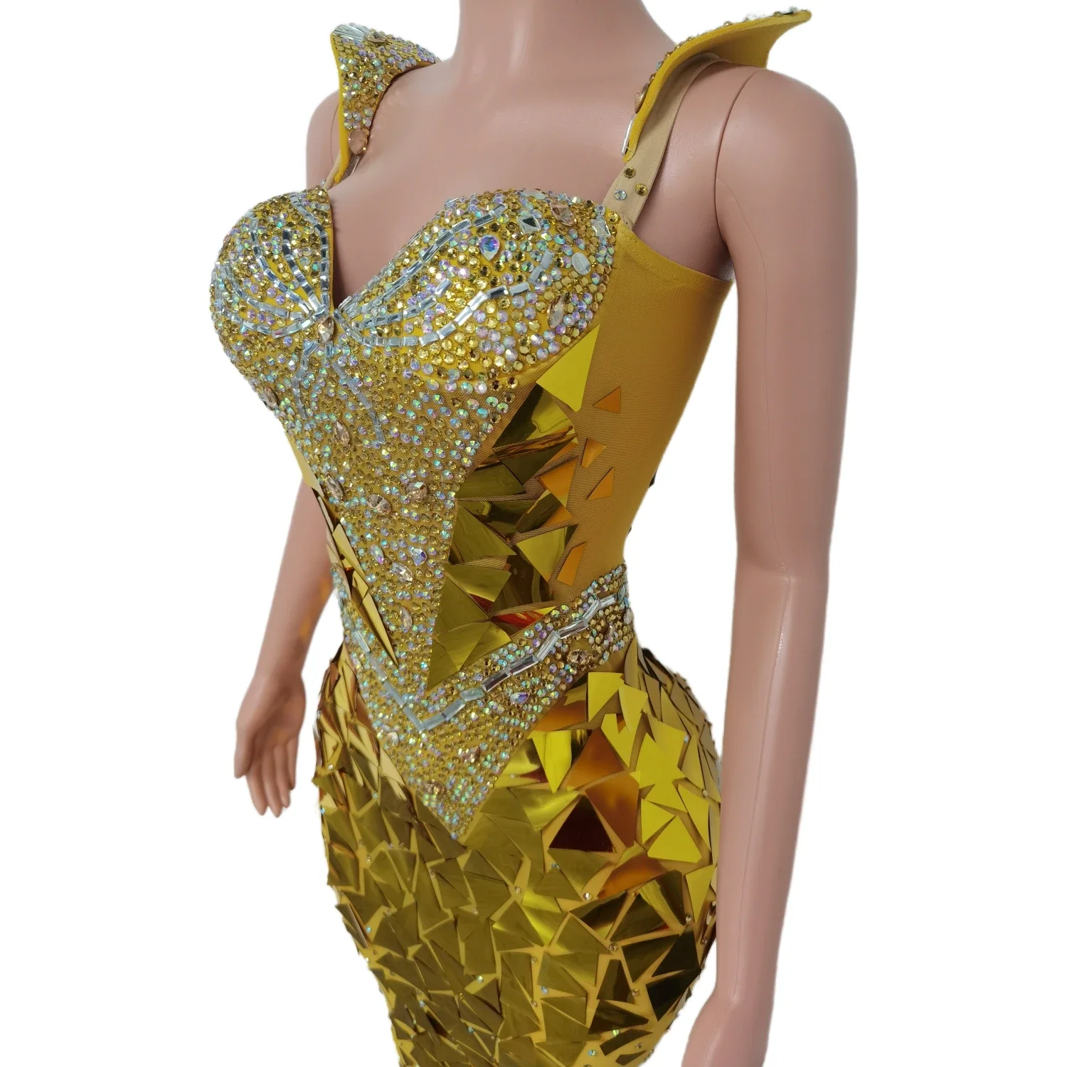 Sexy Bling Sequin Maxi Formal Evening Dresses Low-Cut Bodycon Sundress for Birthday Celebrity Party Dress