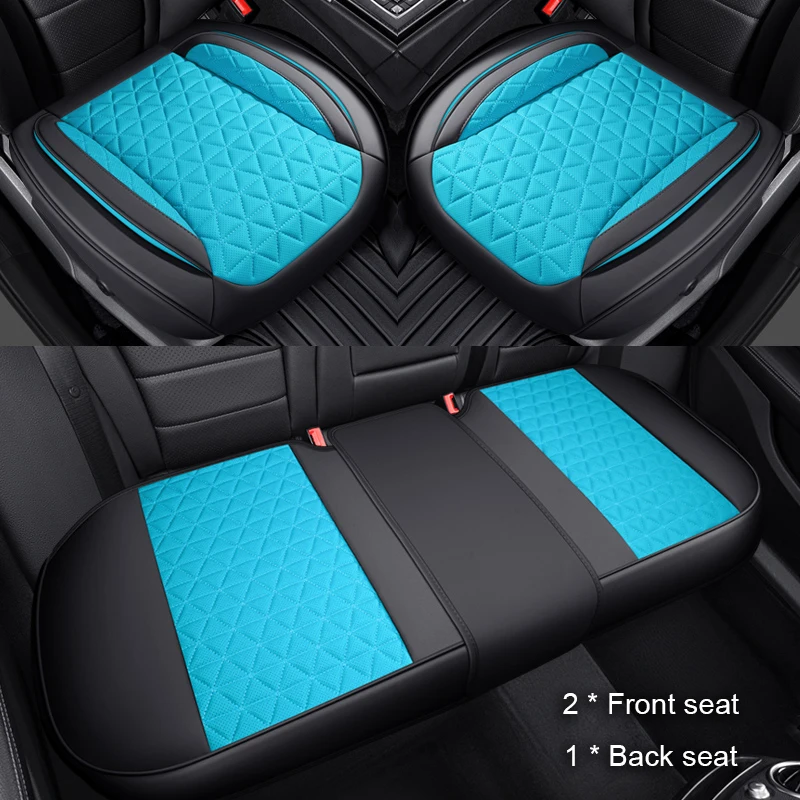 Leather Car Universal Seat Cover Interior Auto Seats Kits Cover Cushion Four Seasons Protector Mat Front Rear Rows Accessories