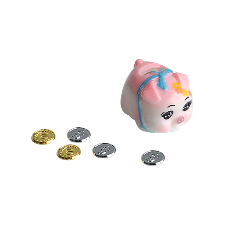 1:12 Dollhouse Miniature Piggy Bank Saving Pot Set Dollhouse Furniture Decoration Accessories Micro Scene Construction Props