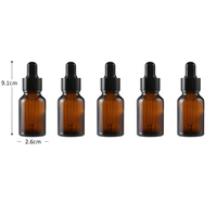 5Pcs 5ml 10ml 15ml Dropper Bottles with Scale Essential Oil Glass Amber Liquid Pipette Bottle Refillable Bottles Travel Tool