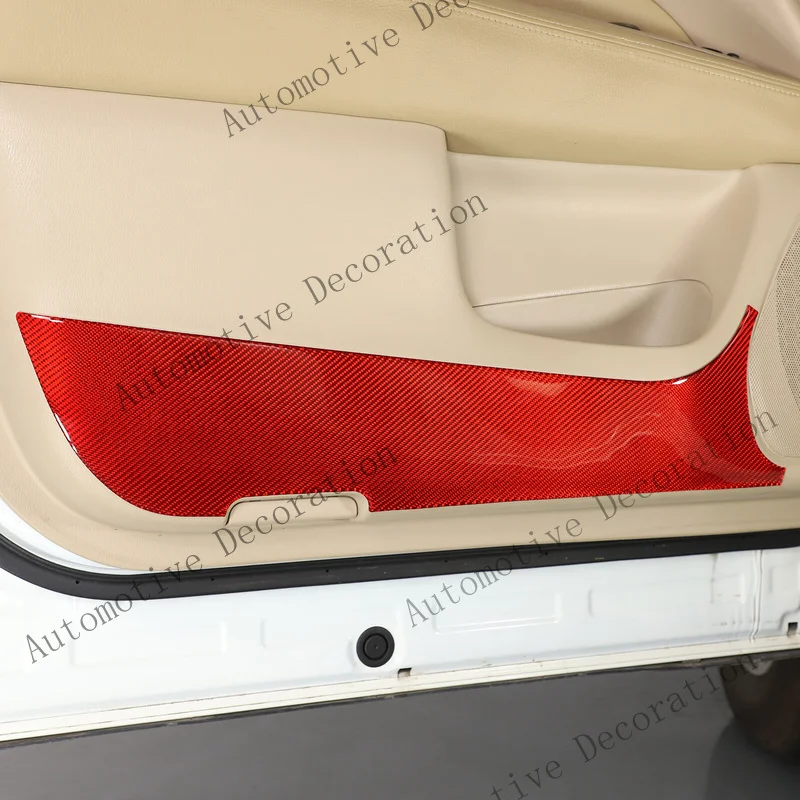 Z+ Red Carbon fiber Front Door Anti-Kick Trim Sticker For Nissan Pathfinder 13-18